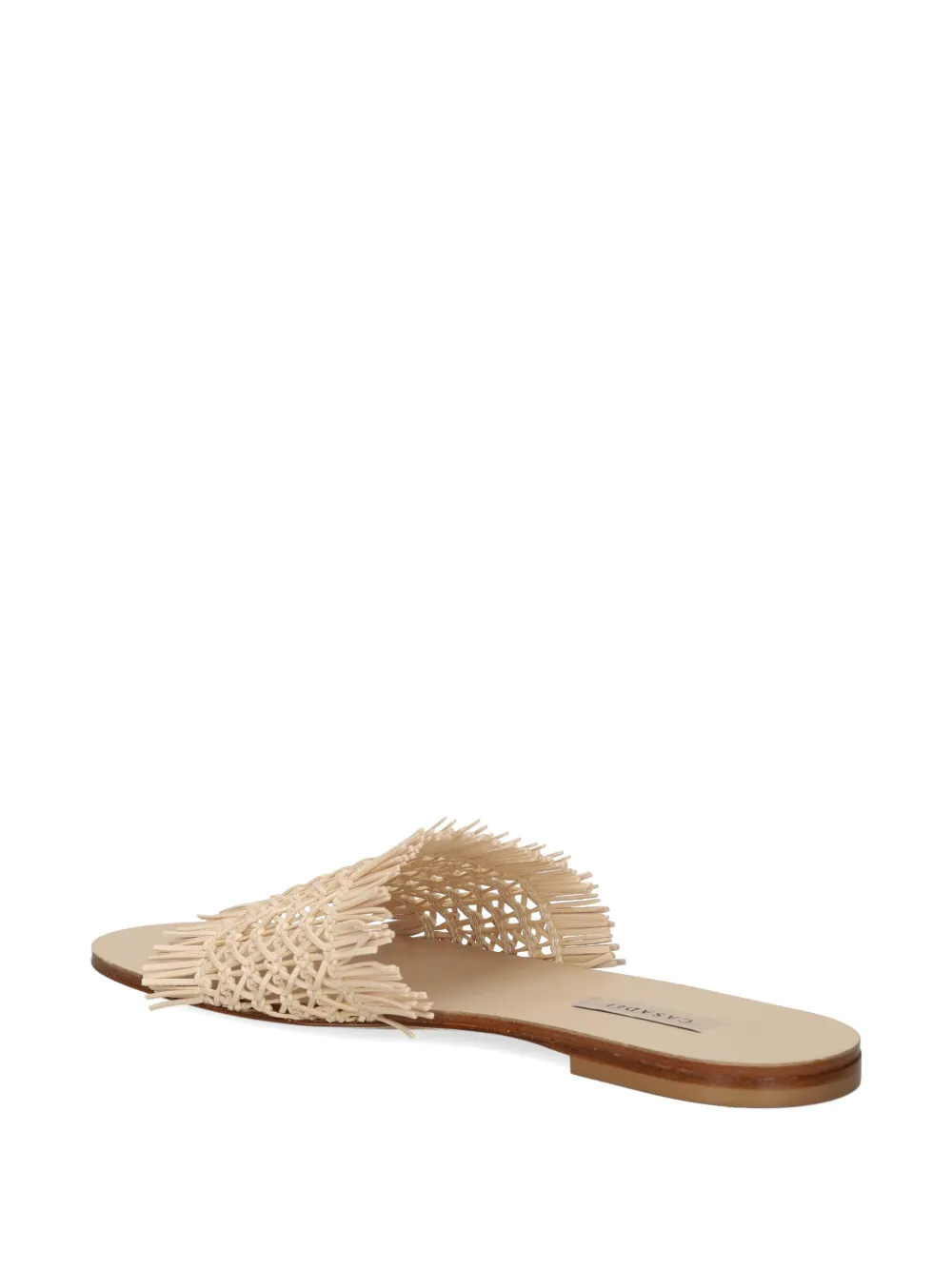 Casadei woven fringe-detail sandals Beige