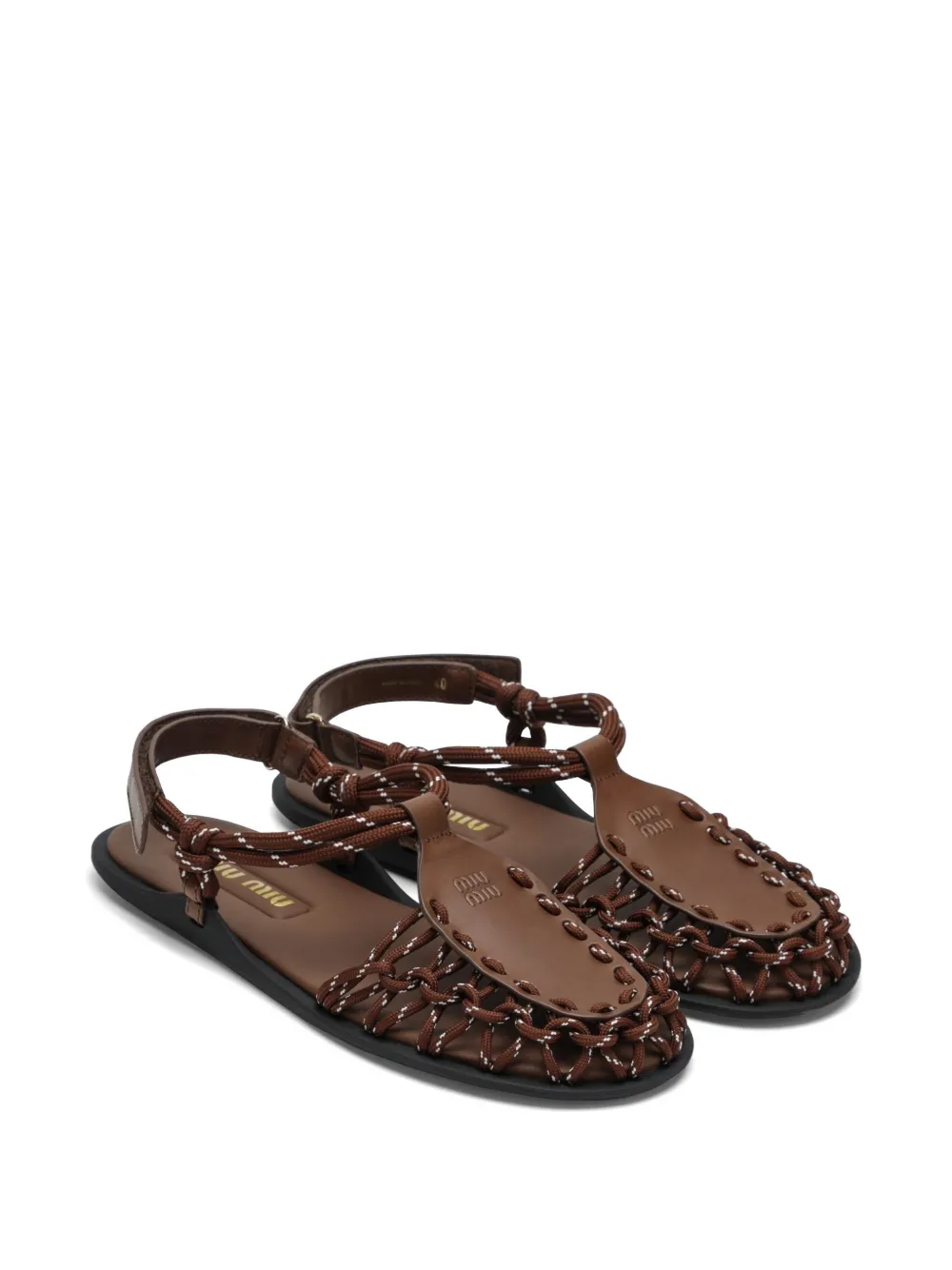 Miu rope-detail logo-plaque sandals Bruin