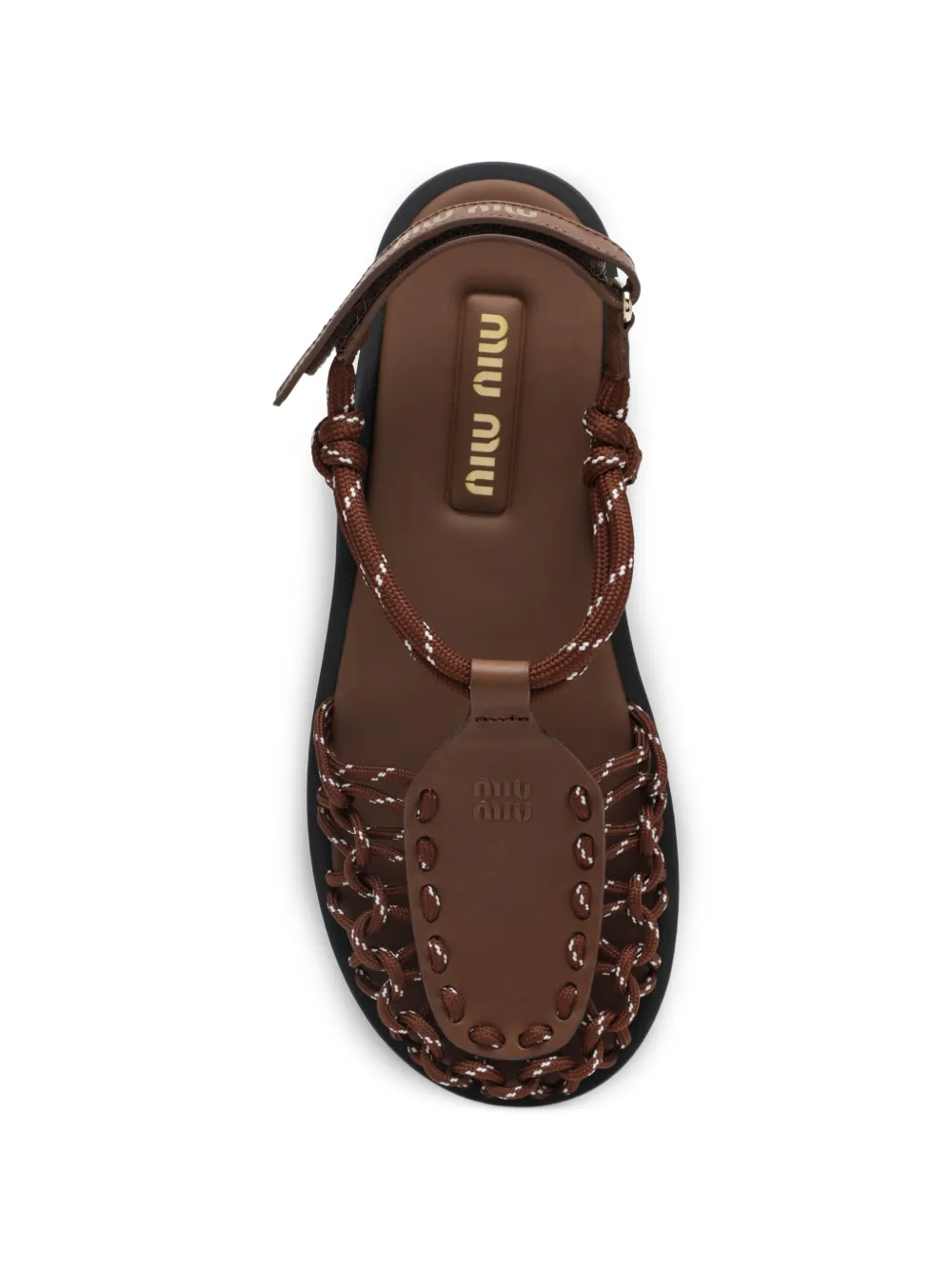 Miu rope-detail logo-plaque sandals Bruin