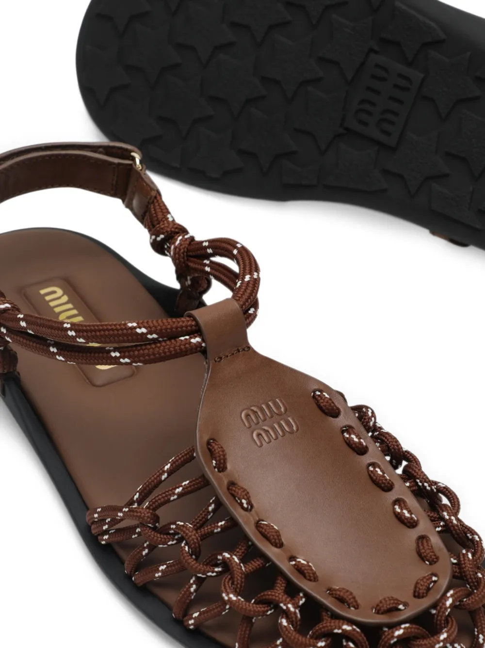 Miu rope-detail logo-plaque sandals Bruin