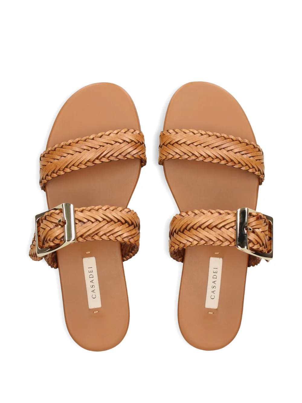 Casadei woven buckle-fastening sandals Bruin