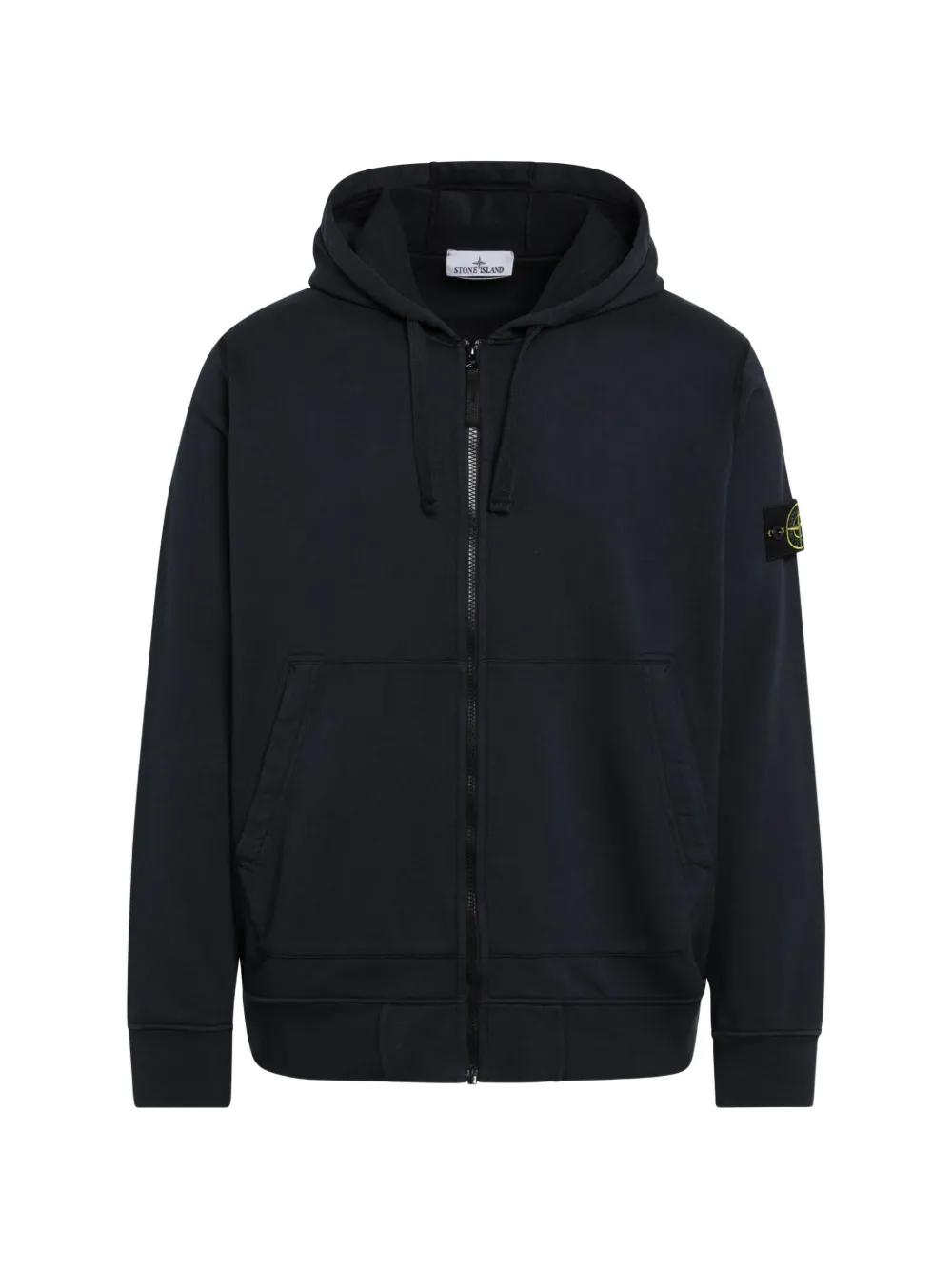 Stone Island logo-patch zip-up hoodie - Blu