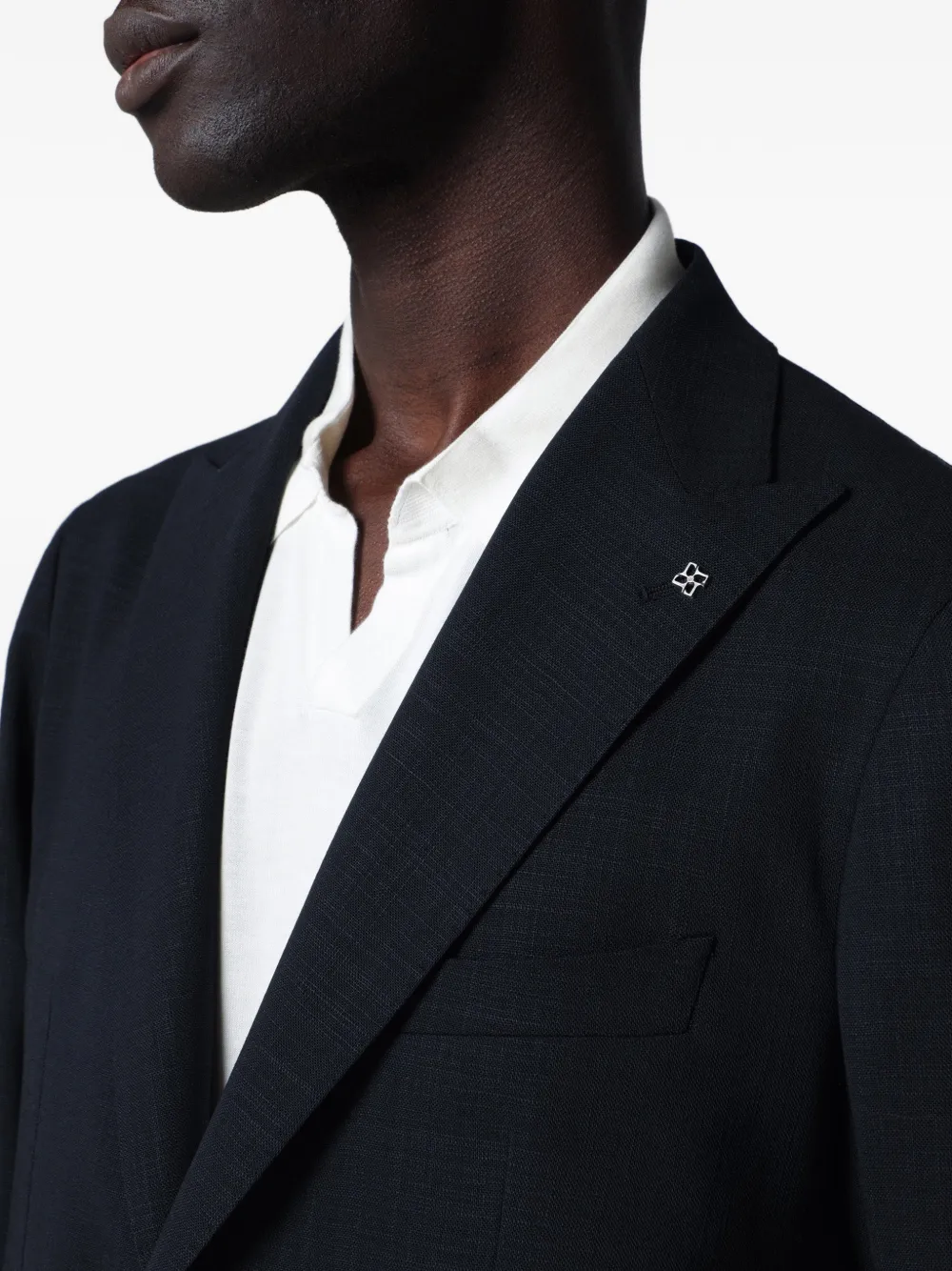 Tagliatore Jack met enkele rij knopen en logoplakkaat Blauw