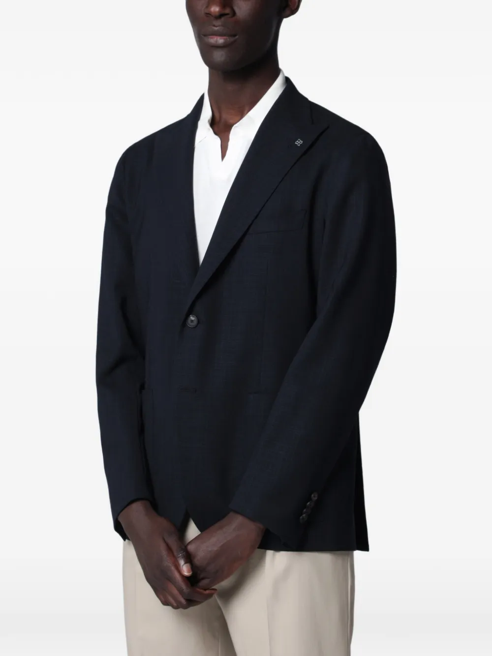 Tagliatore logo-plaque single-breasted jacket - Blu