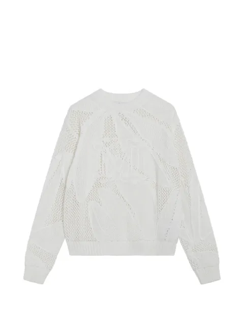 Max Mara Salvo pointelle-knit flower-motif sweater