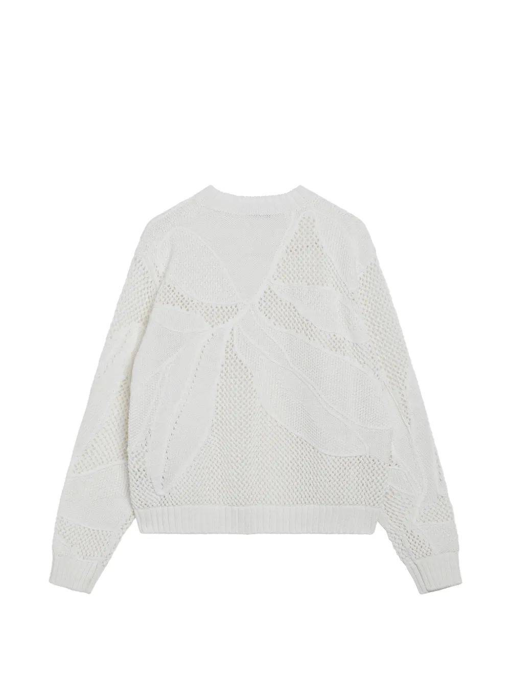 Max Mara Opengebreide trui met logo-intarsia Wit