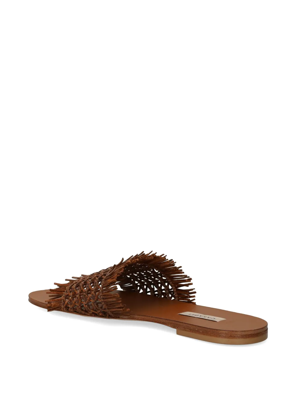 Casadei woven-design fringed sandals Bruin