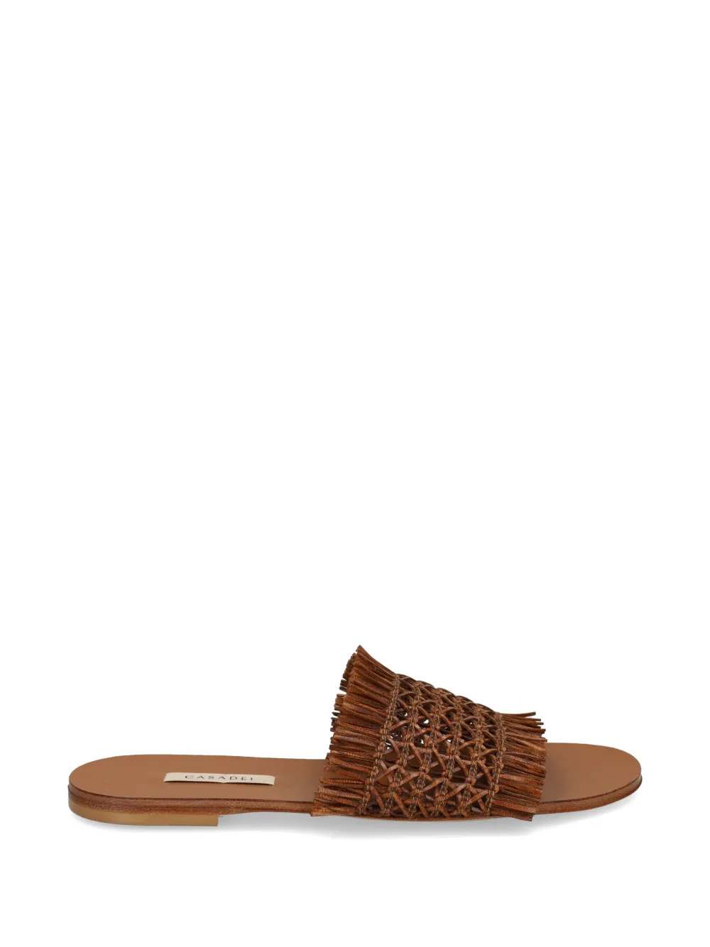 Casadei woven-design fringed sandals - Marrone