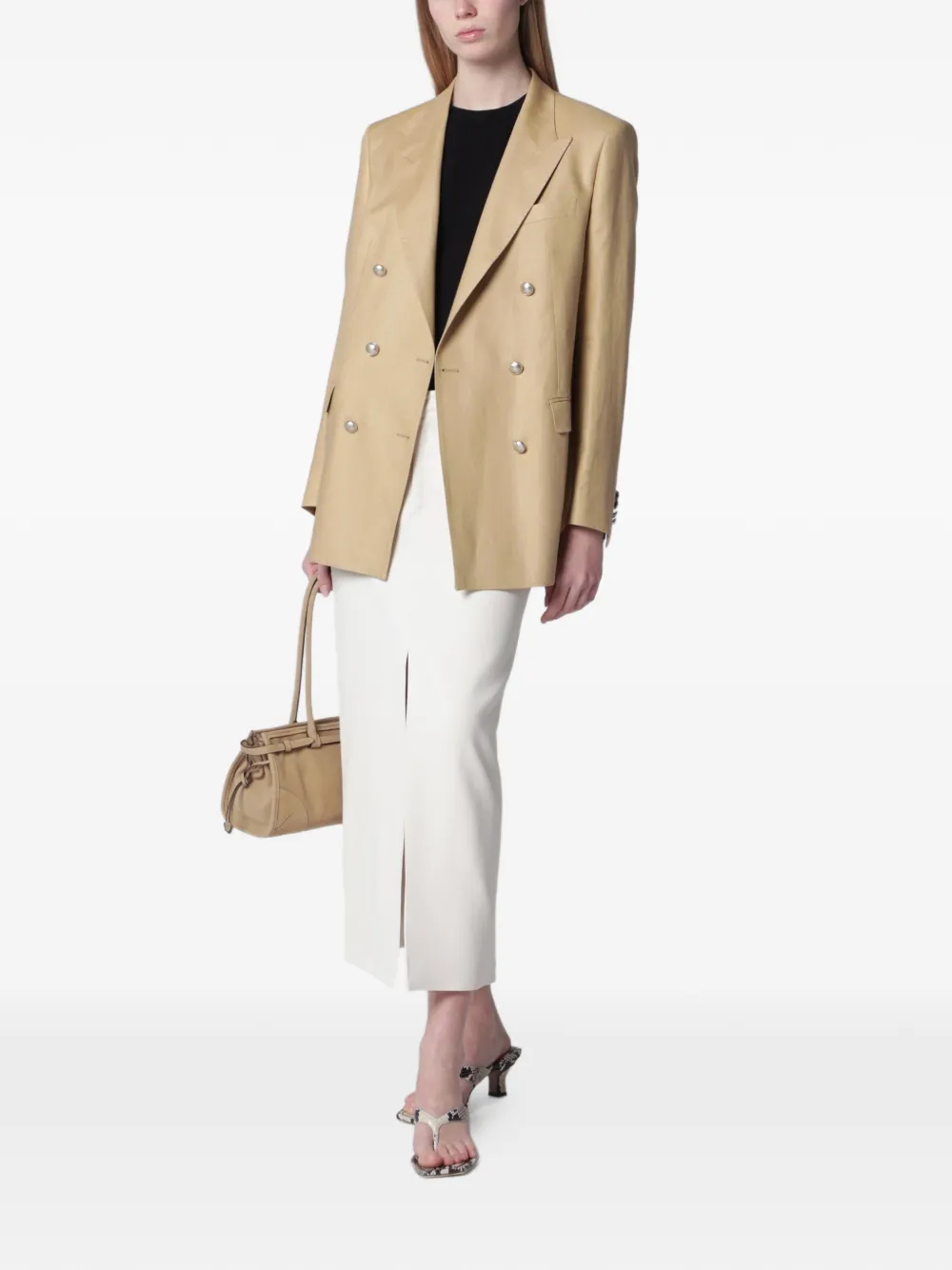 Tagliatore Blazer met dubbele rij knopen Beige