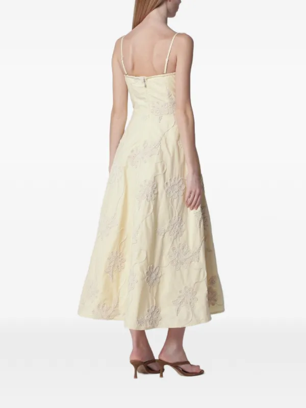 ROTATE BIRGER CHRISTENSEN Flared Midi Strap Dress Yellow | Yellow