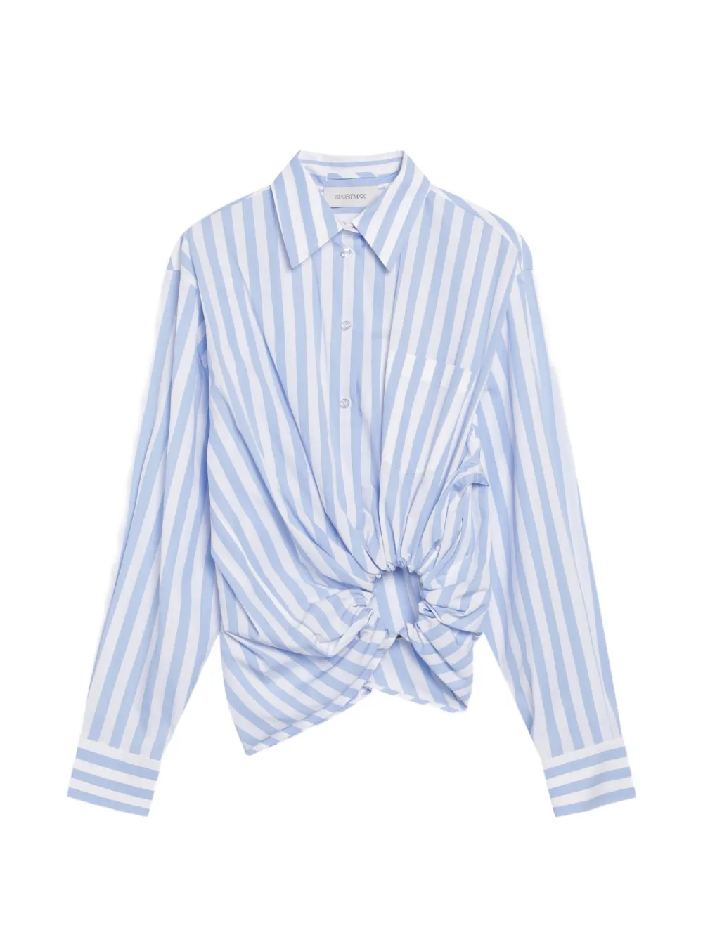 Sportmax striped twist-detail shirt - Blau