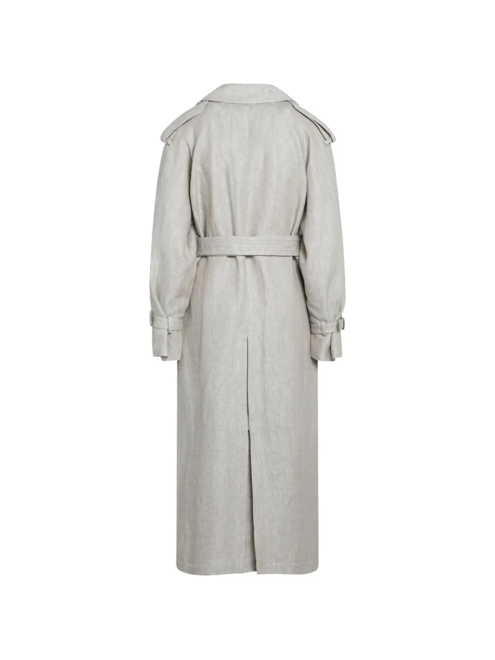 Max Mara Jas met ceintuur en dubbele rij knopen Beige
