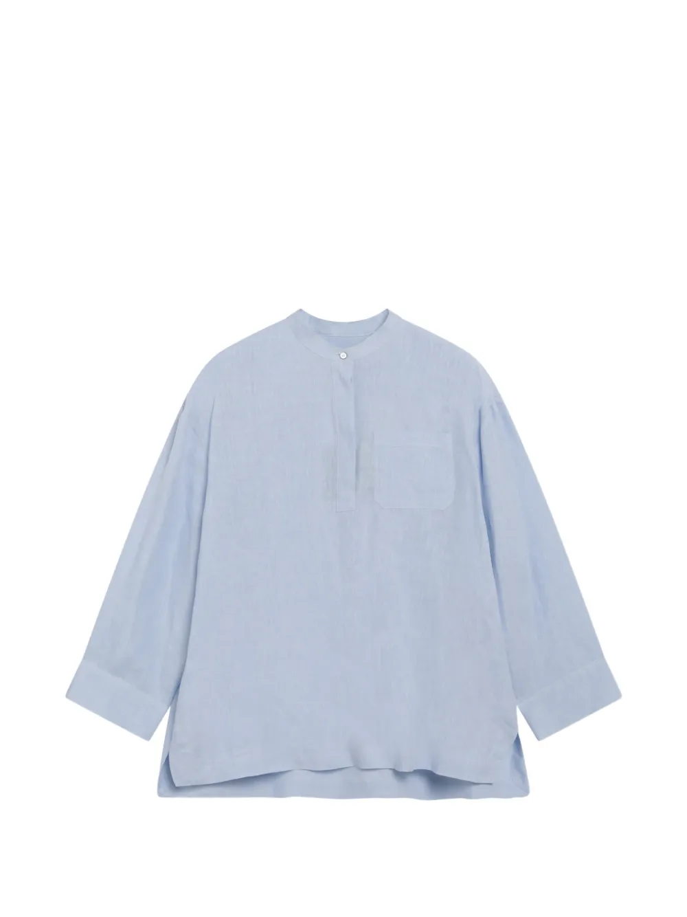 'S Max Mara patch-pocket linen polo top - Blu