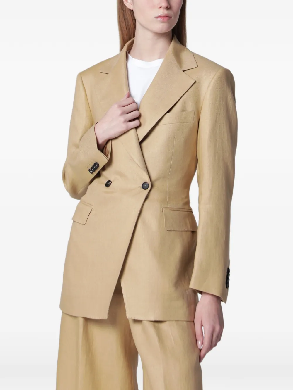 Tagliatore double-breasted linen blazer - Toni neutri