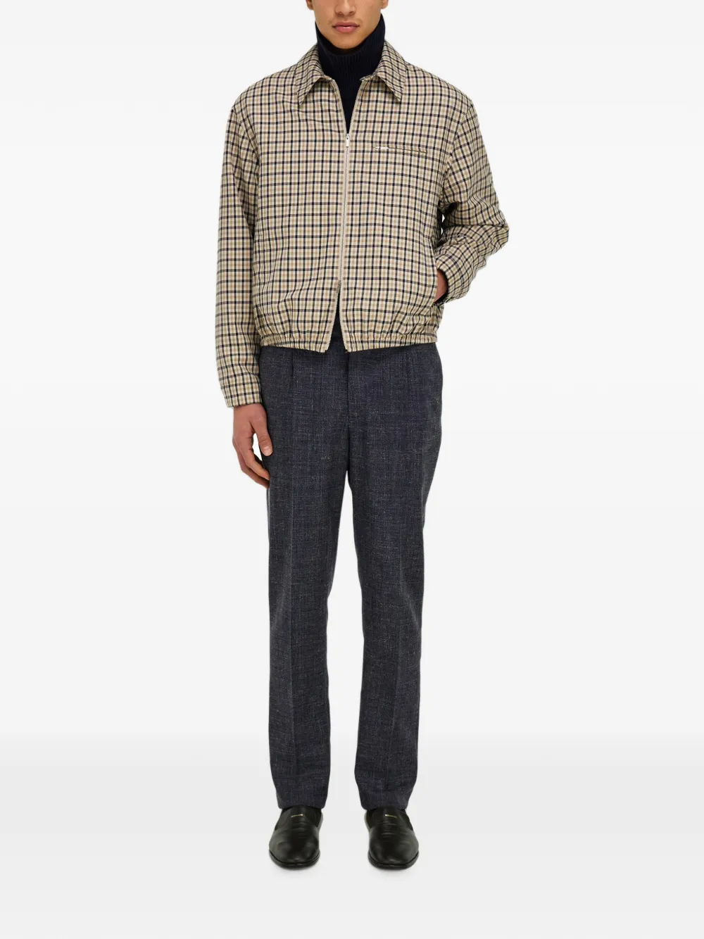 Ferragamo Geruit bomberjack Beige