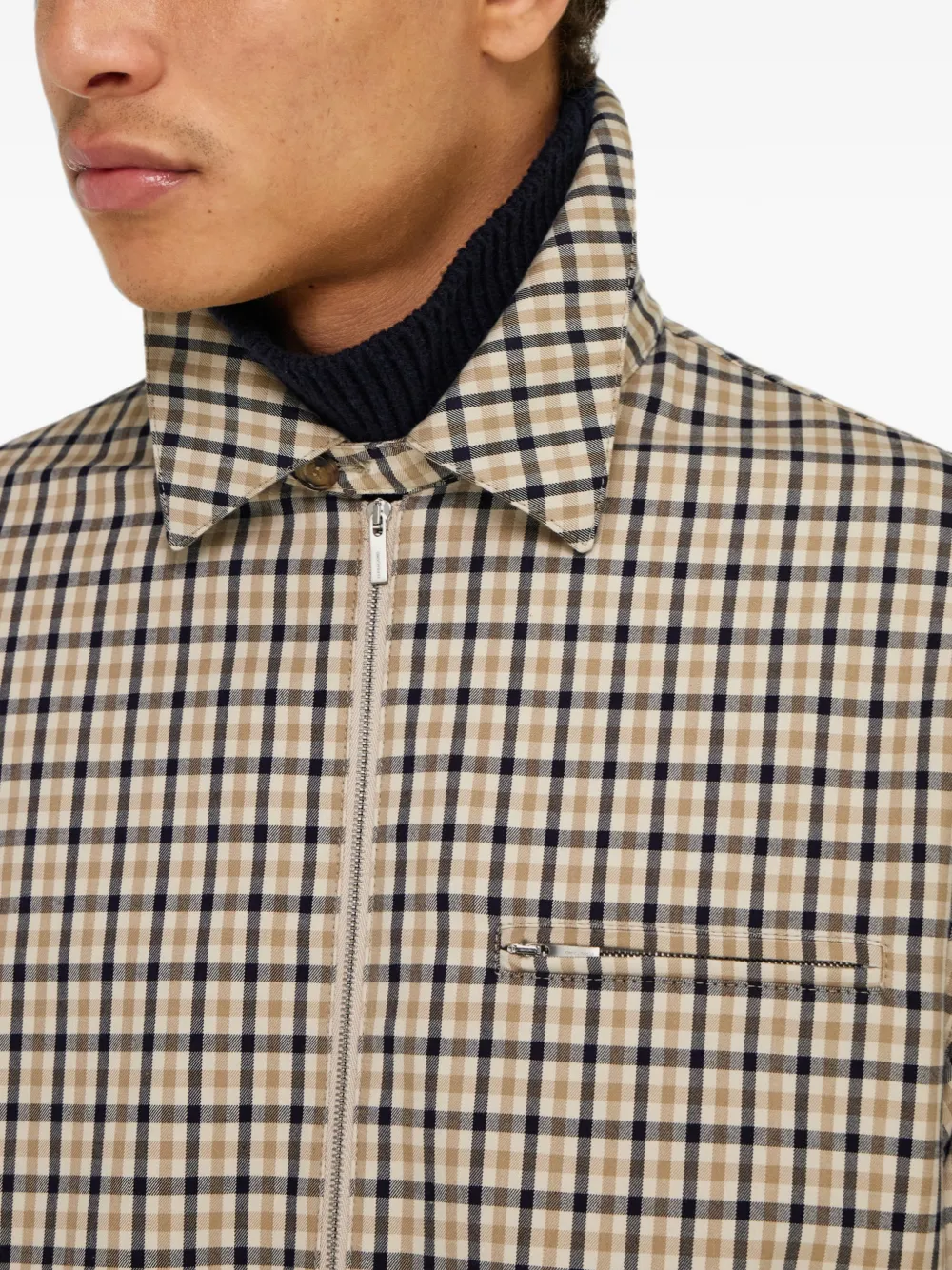 Ferragamo Geruit bomberjack Beige