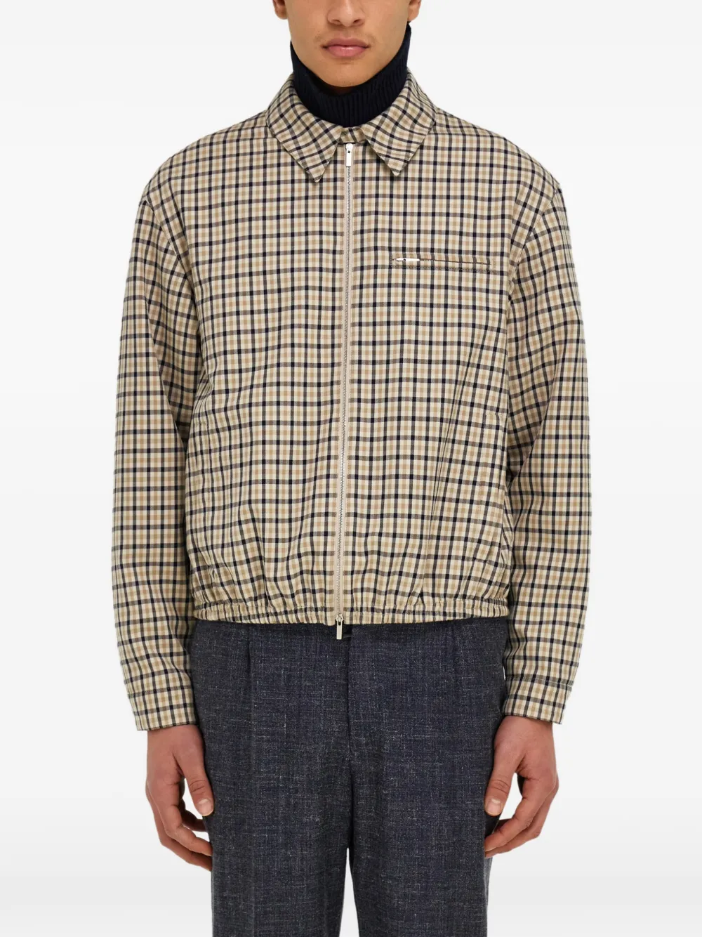 Ferragamo Geruit bomberjack Beige