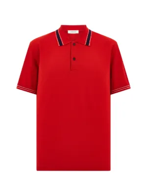 Moncler Camisa Polo Mangas Curtas Com Zíper | Vermelho | FARFETCH BR