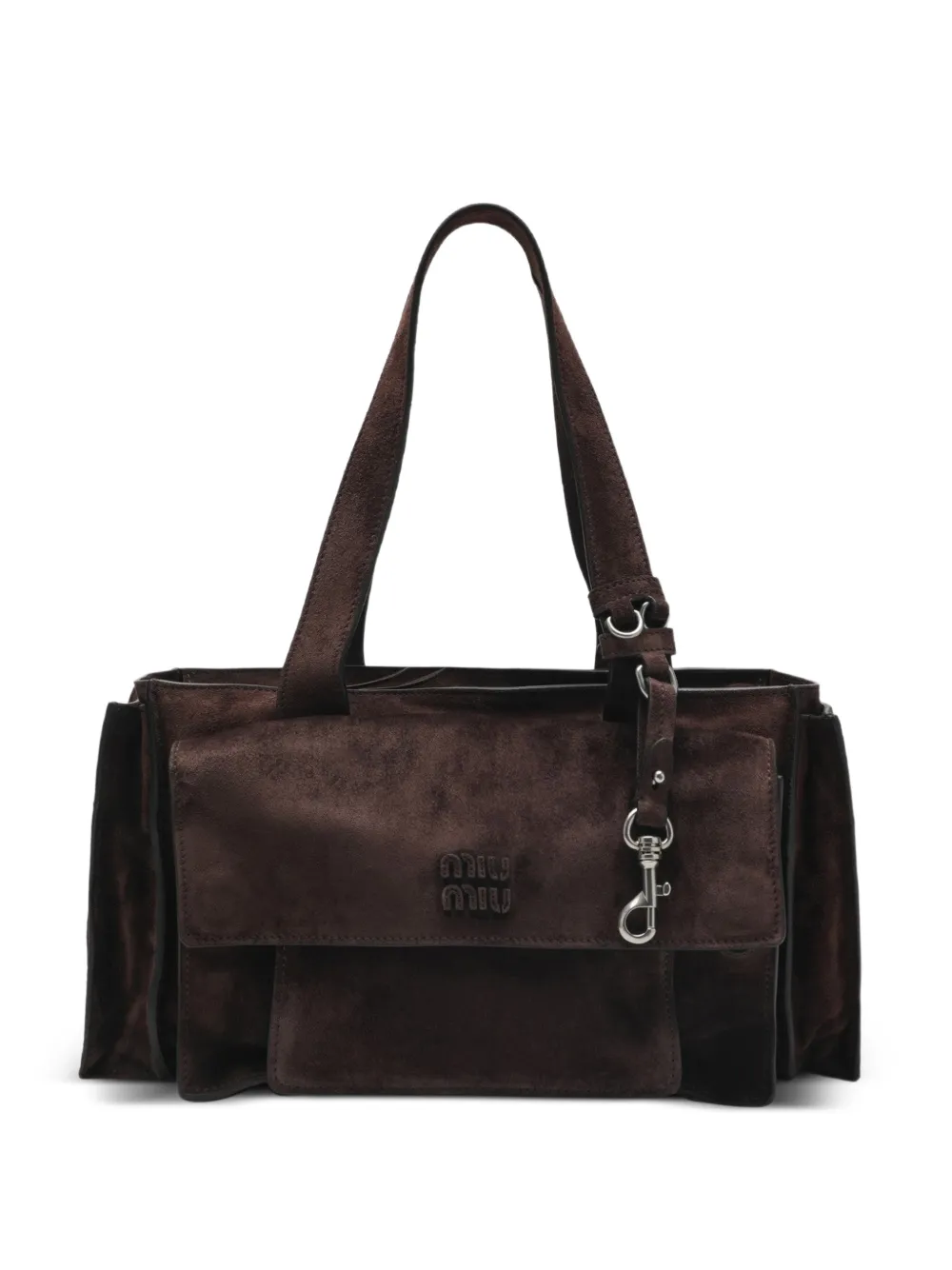 Miu Miu Utilitaire suede tote bag - Brown