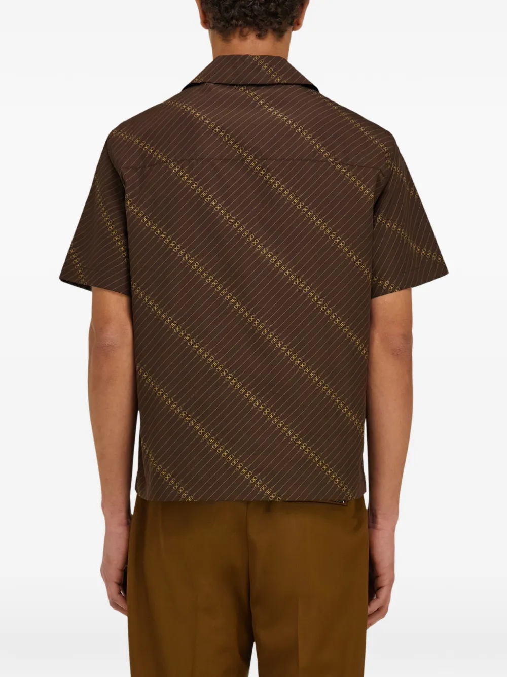 Ferragamo Bowlingshirt met korte mouwen Bruin