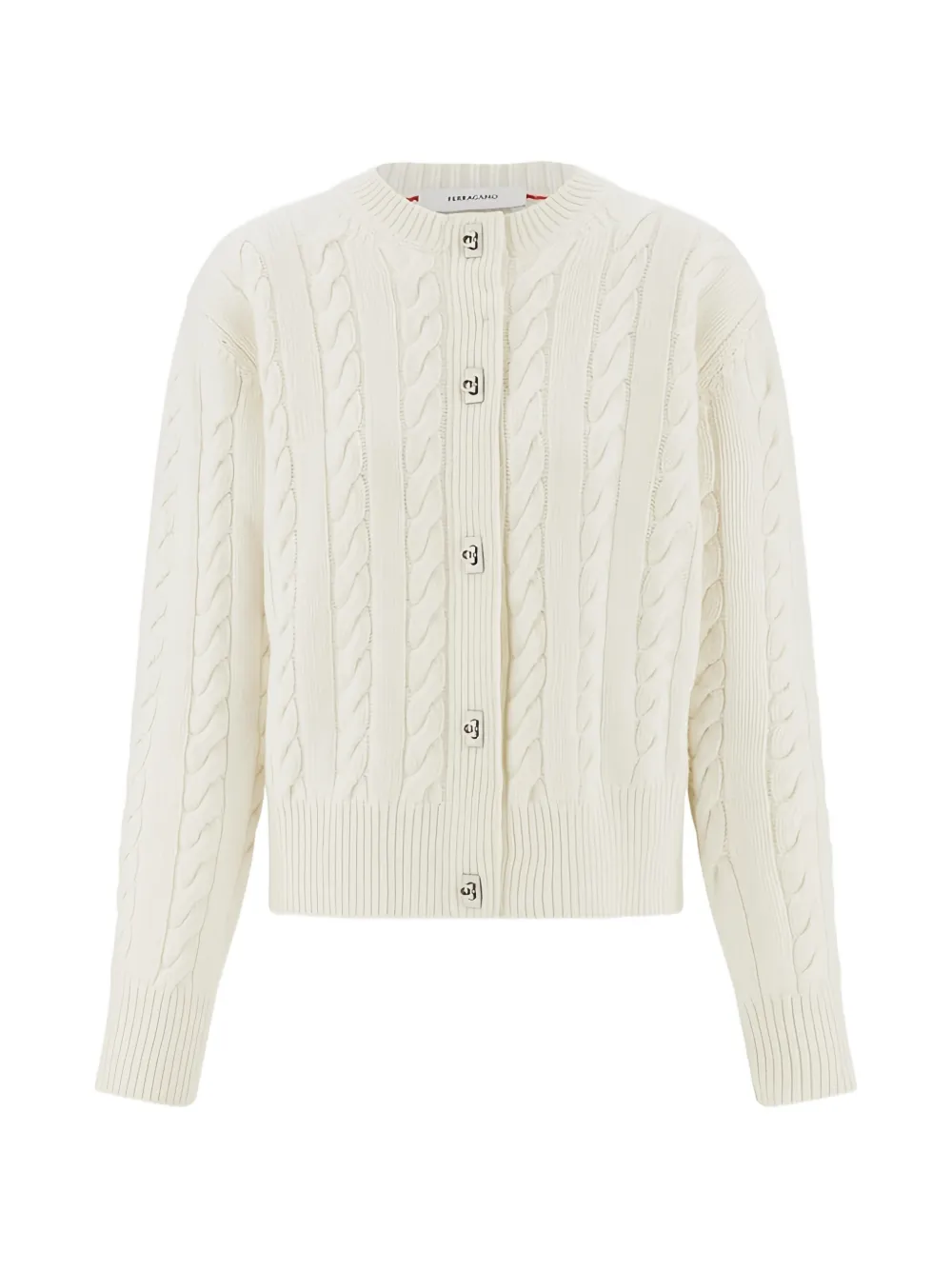 Ferragamo Cardigan mit Zopfmuster - Nude