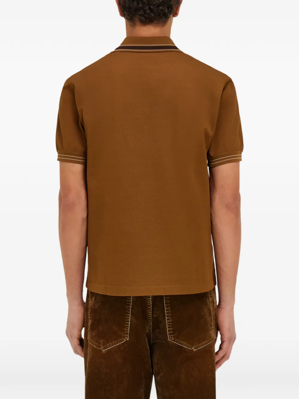 Ferragamo Poloshirt met gestreepte afwerking Bruin