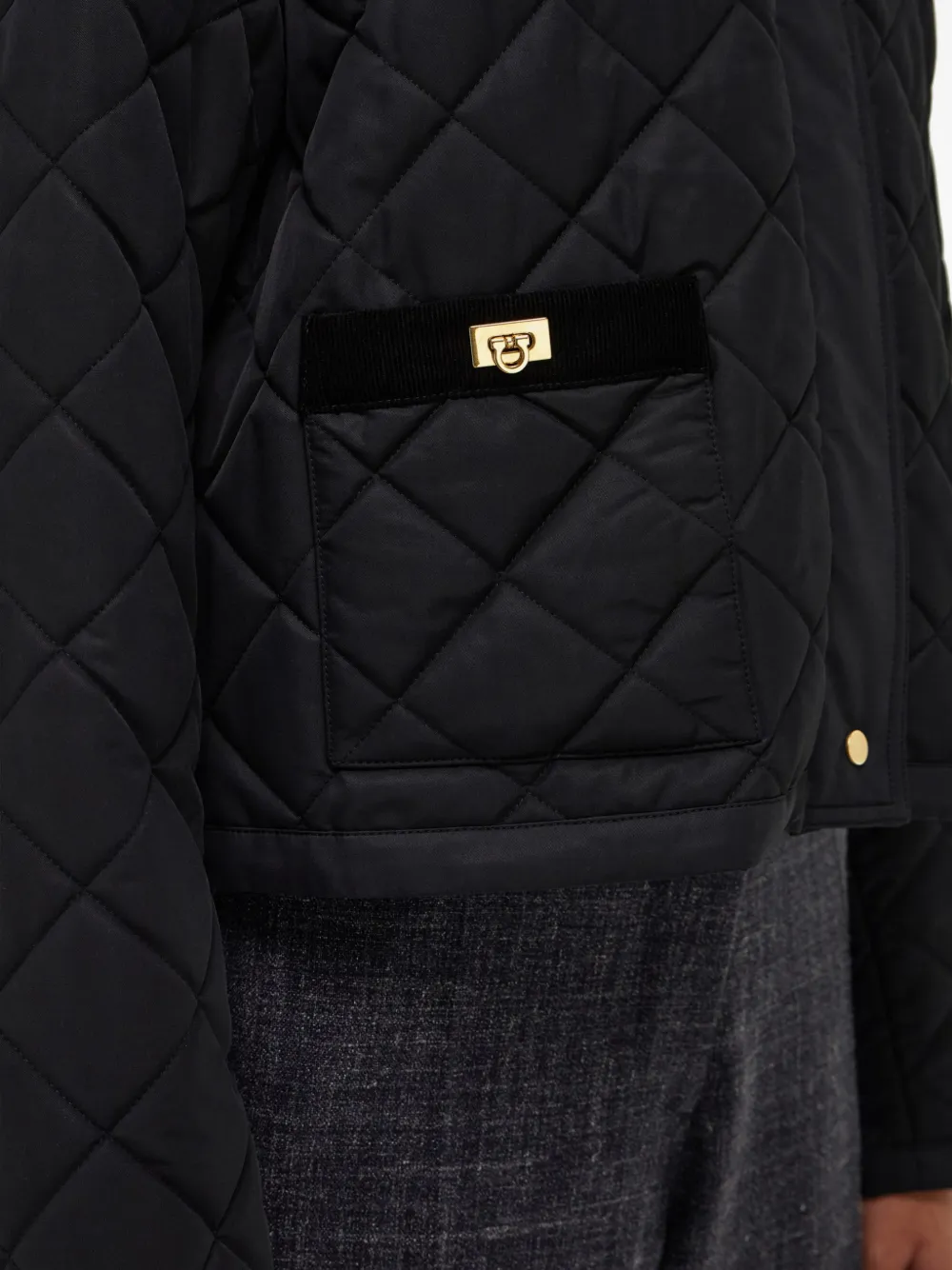Ferragamo Gewatteerd bomberjack Zwart