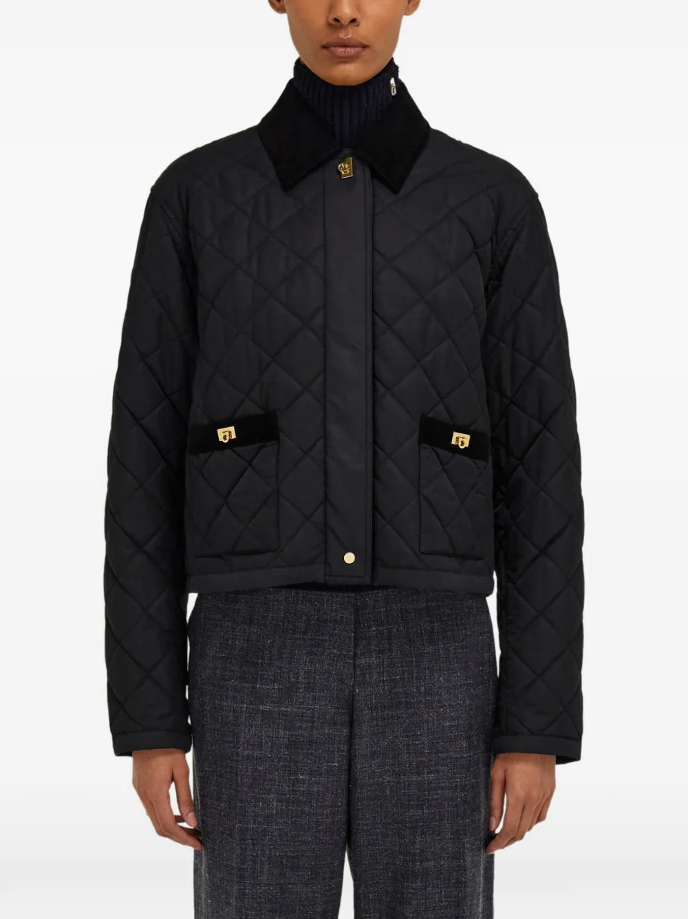 Ferragamo Gewatteerd bomberjack Zwart