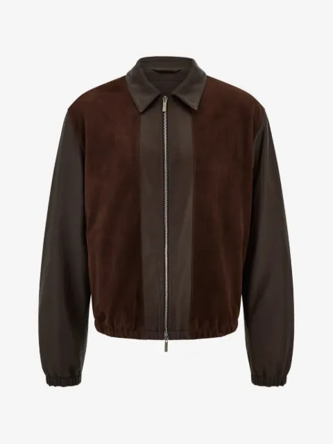 Ferragamo deerskin leather and suede blouson