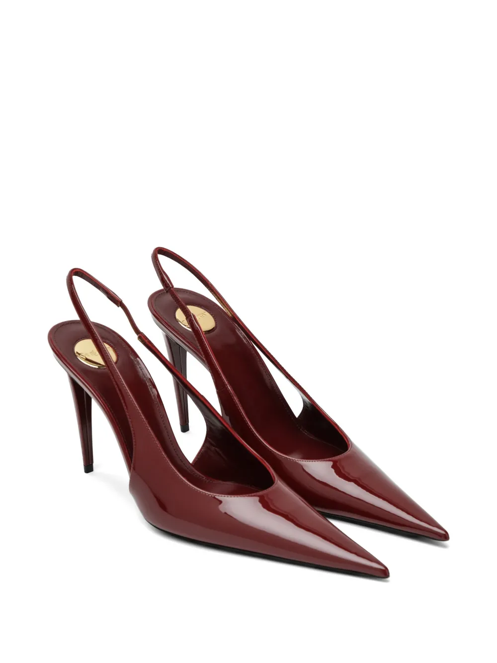 Saint Laurent Guermantes leather slingback pumps Rood