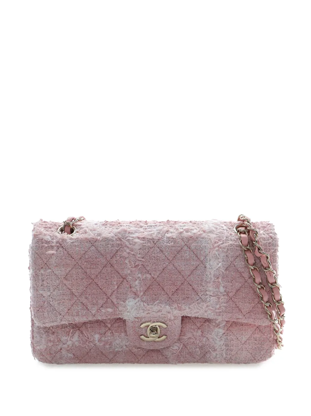 CHANEL Pre-Owned 2021-2026 Medium Classic Tweed Double Flap shoulder bag - Rosa