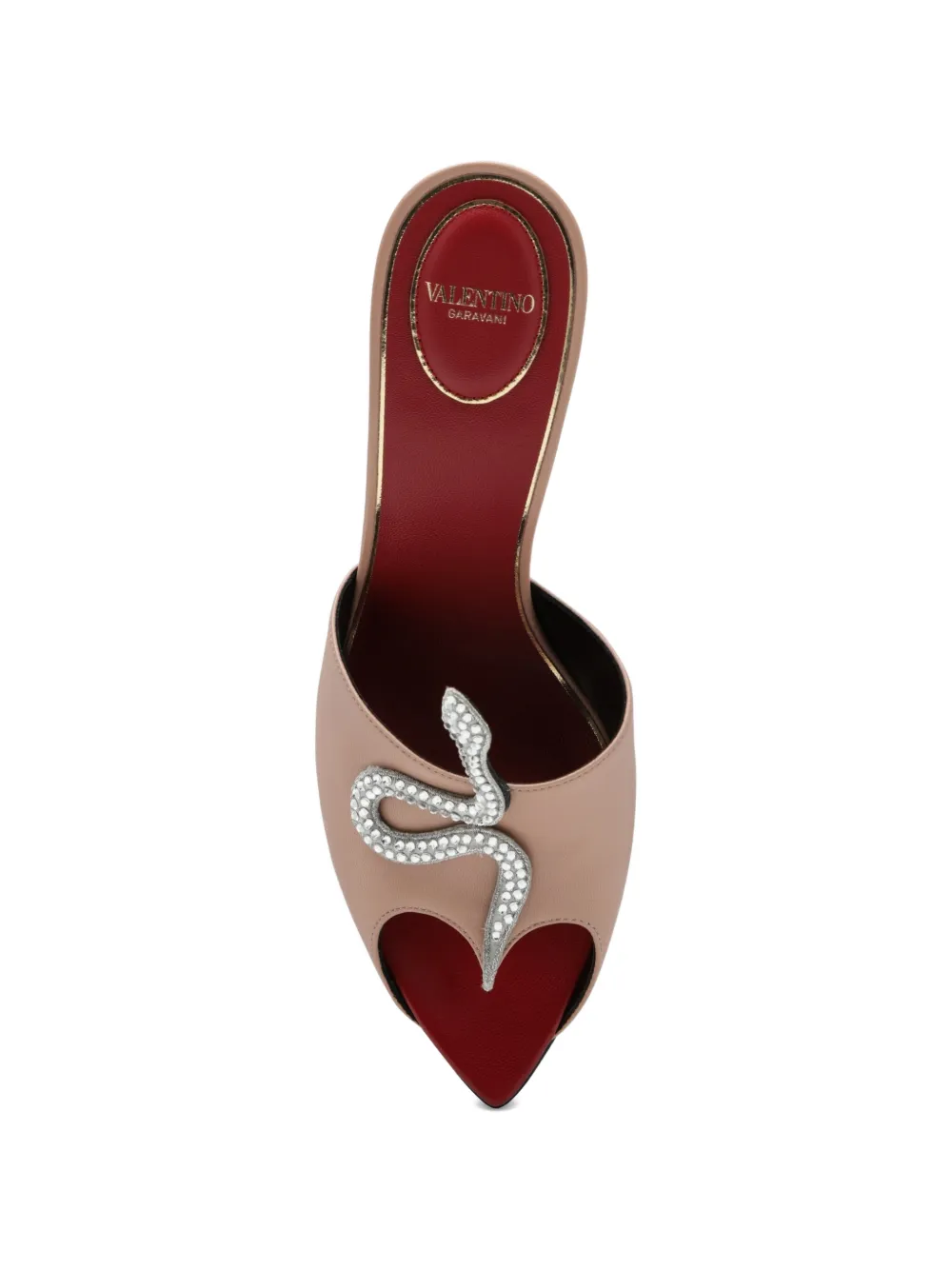 Valentino Garavani Vipère sandalen verfraaid met kristallen en slangenpatroon Roze