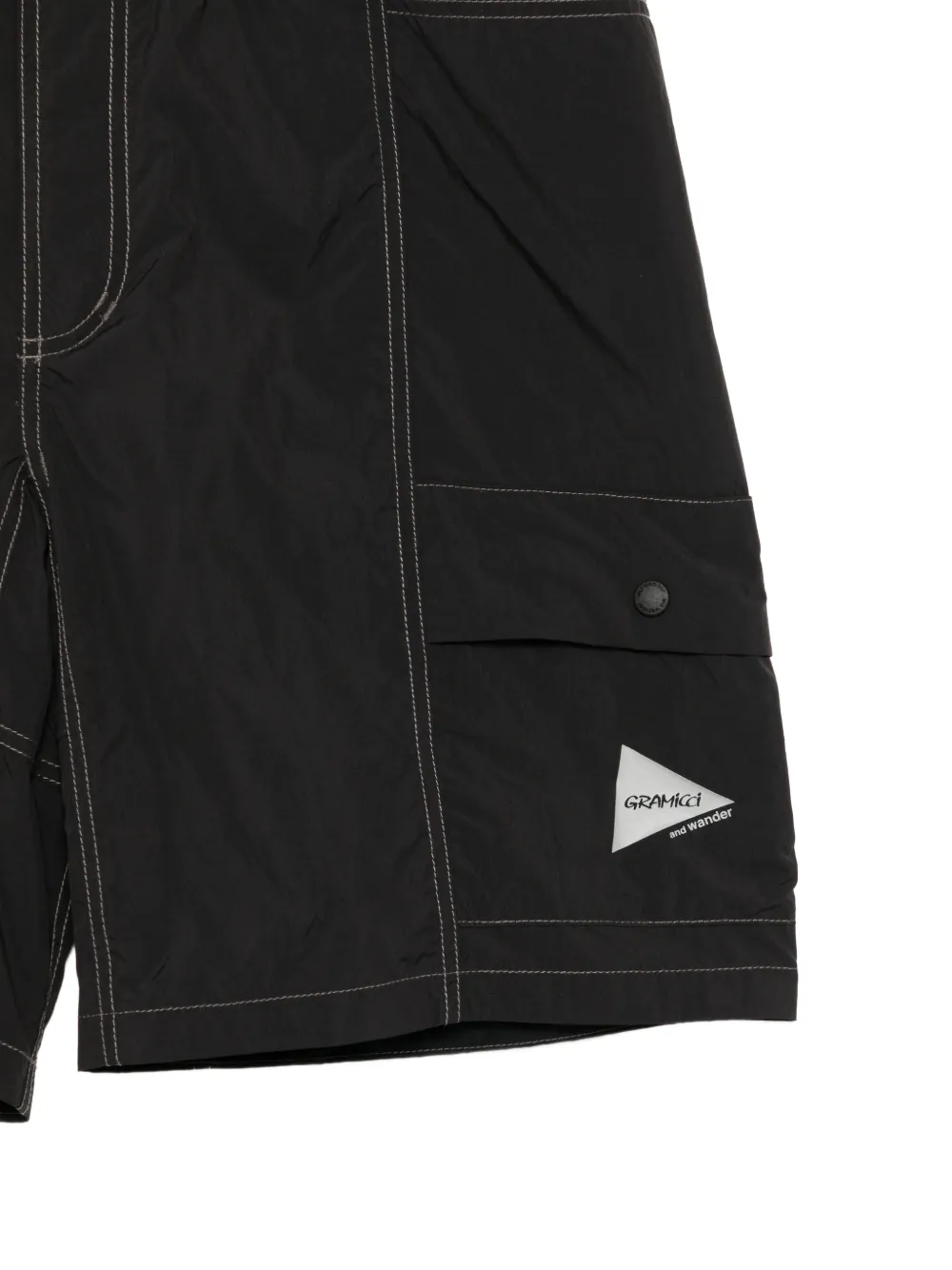 and Wander x Gramicci geborstelde shorts Zwart