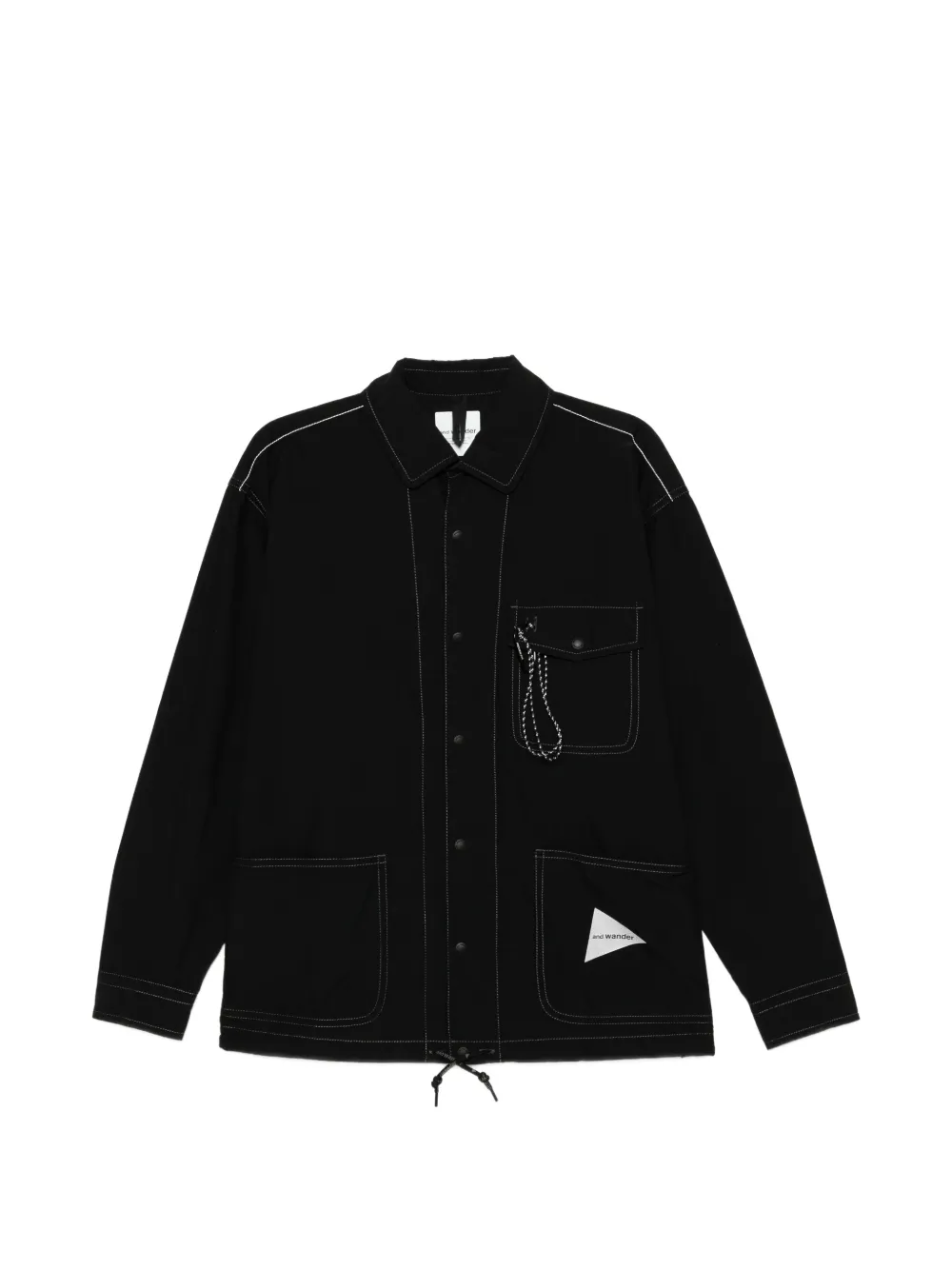 and Wander Cordura logo-patched shirt jacket - Nero