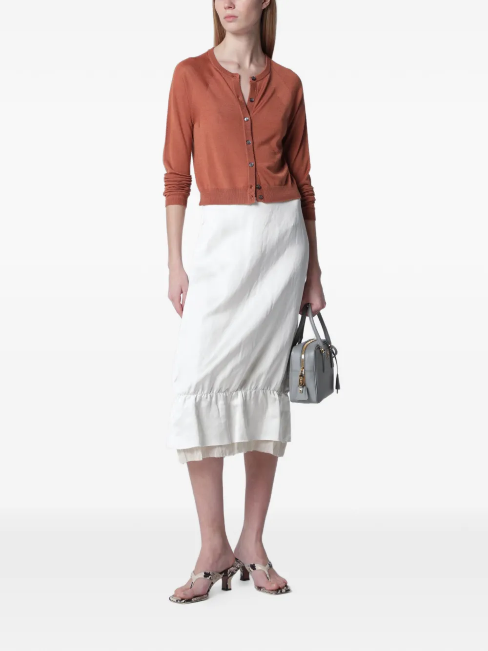 Roberto Collina Button-up cropped vest Bruin