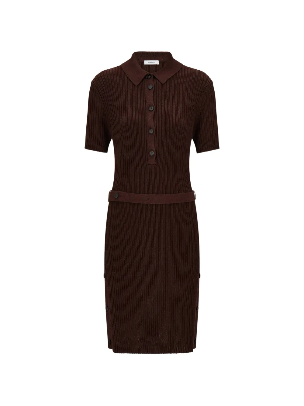 Ferragamo knitted polo dress - Brown
