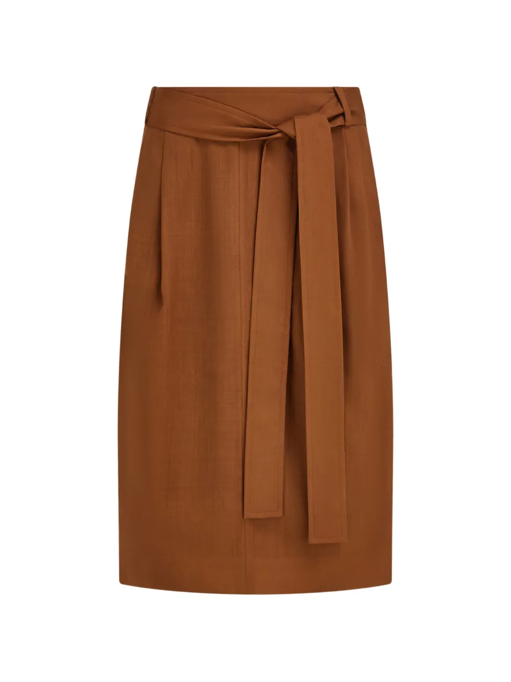 Ferragamo jupe mi-longue en laine - Marron Ferragamo jupe mi-longue en laine - Marron