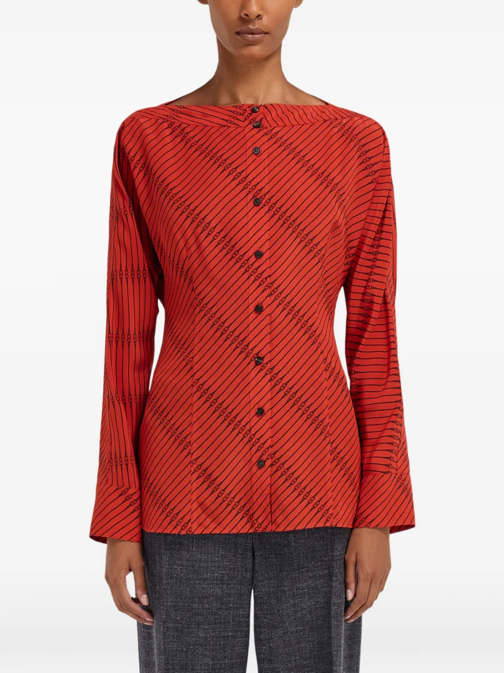 Ferragamo Zijden overhemd Rood