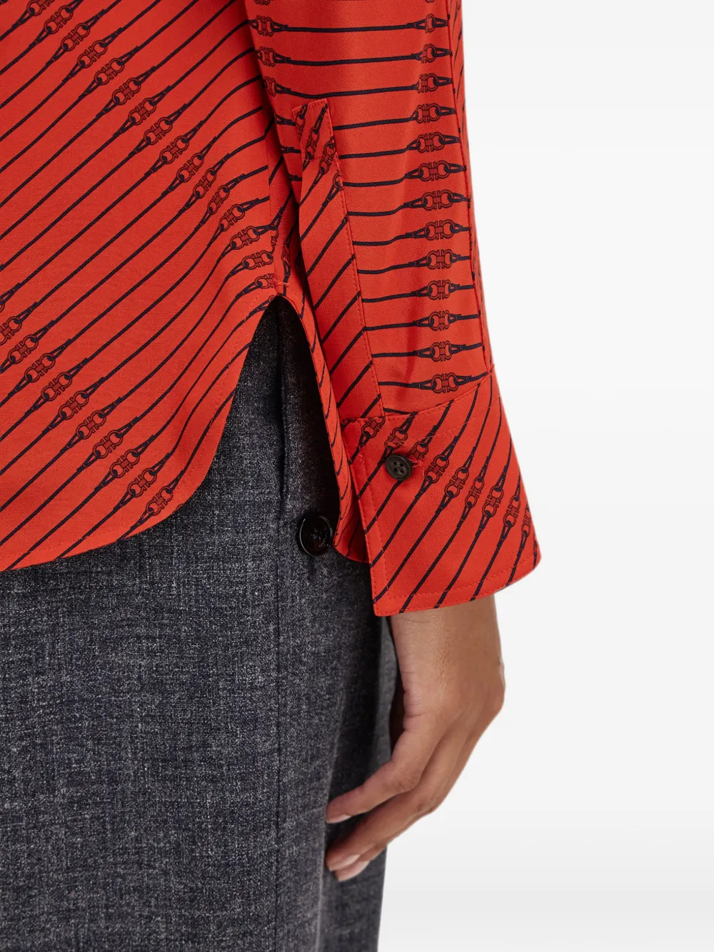 Ferragamo Zijden overhemd Rood