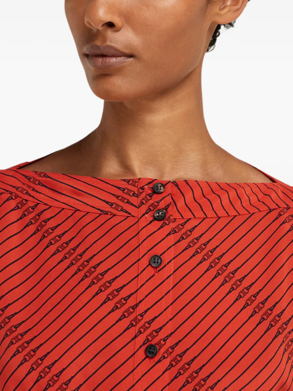 Ferragamo Zijden overhemd Rood
