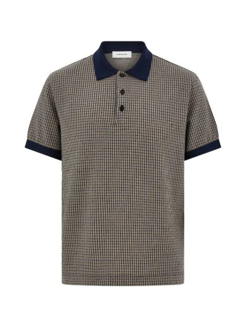 Ferragamo short sleeve micro check polo