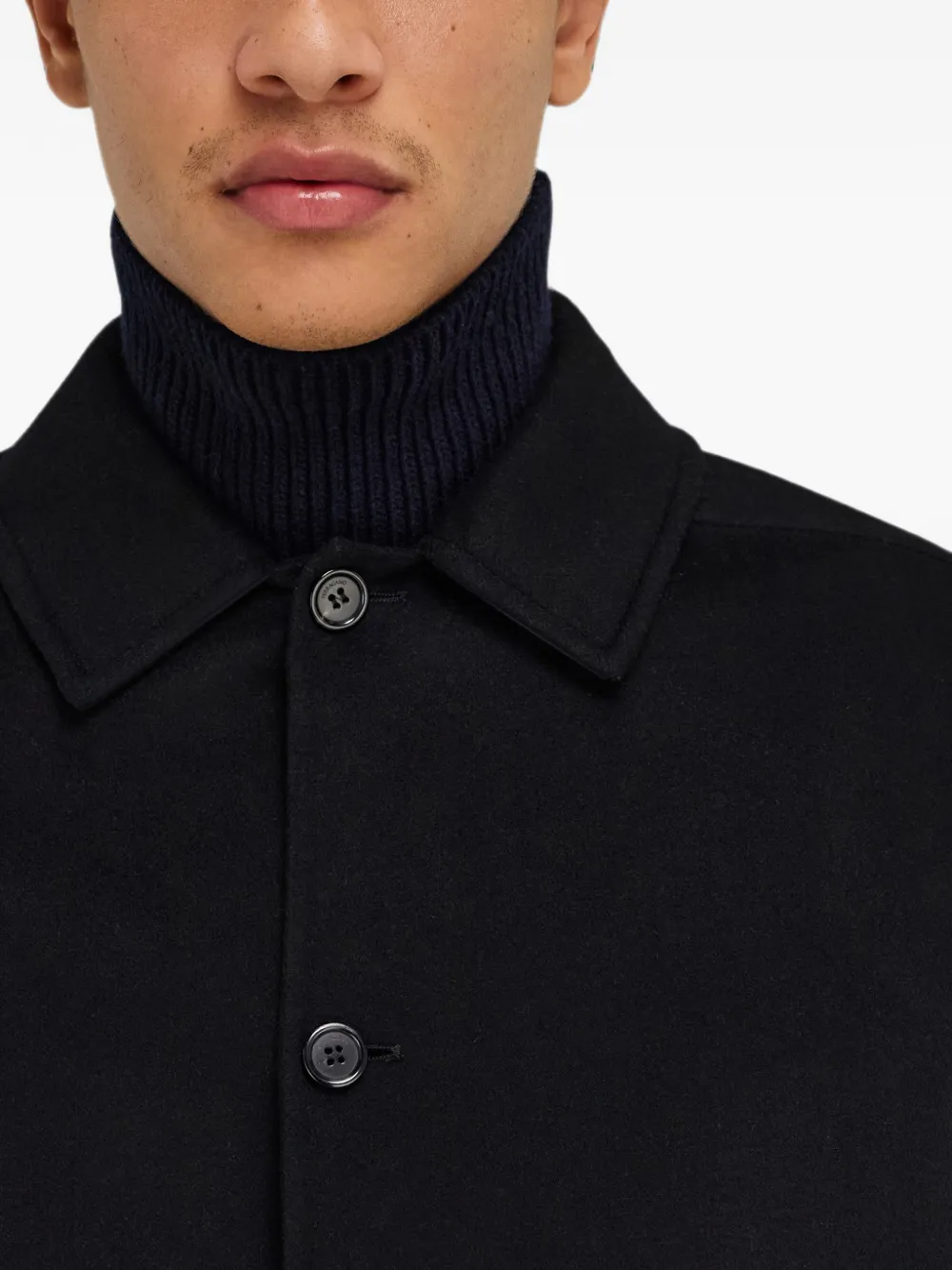 Ferragamo Wollen en kasjmier jack Zwart