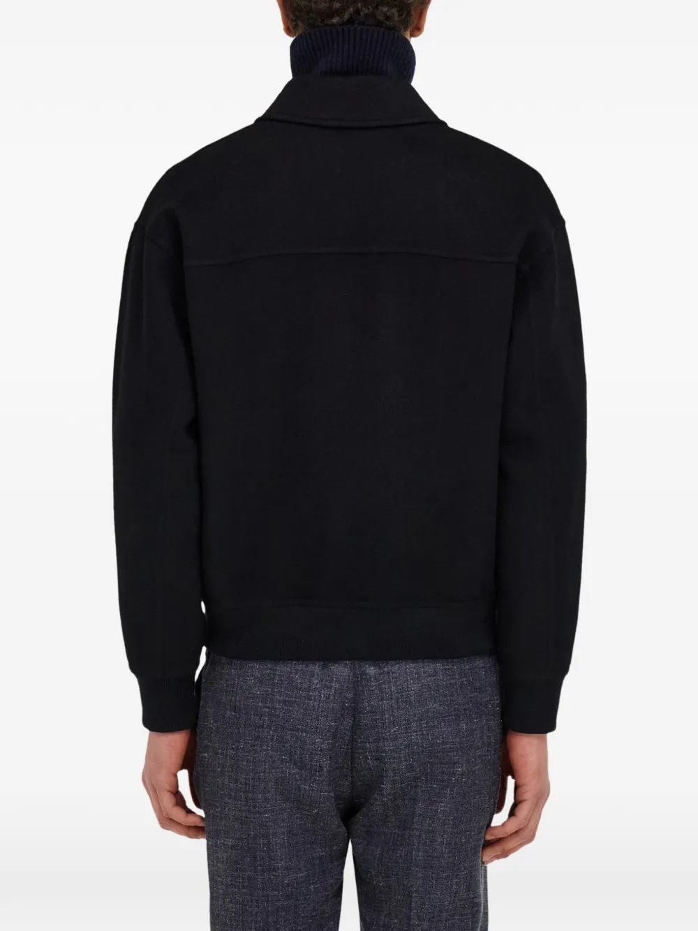Ferragamo Wollen en kasjmier jack Zwart