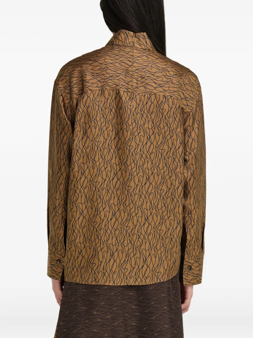 Ferragamo Zijden blouse Bruin