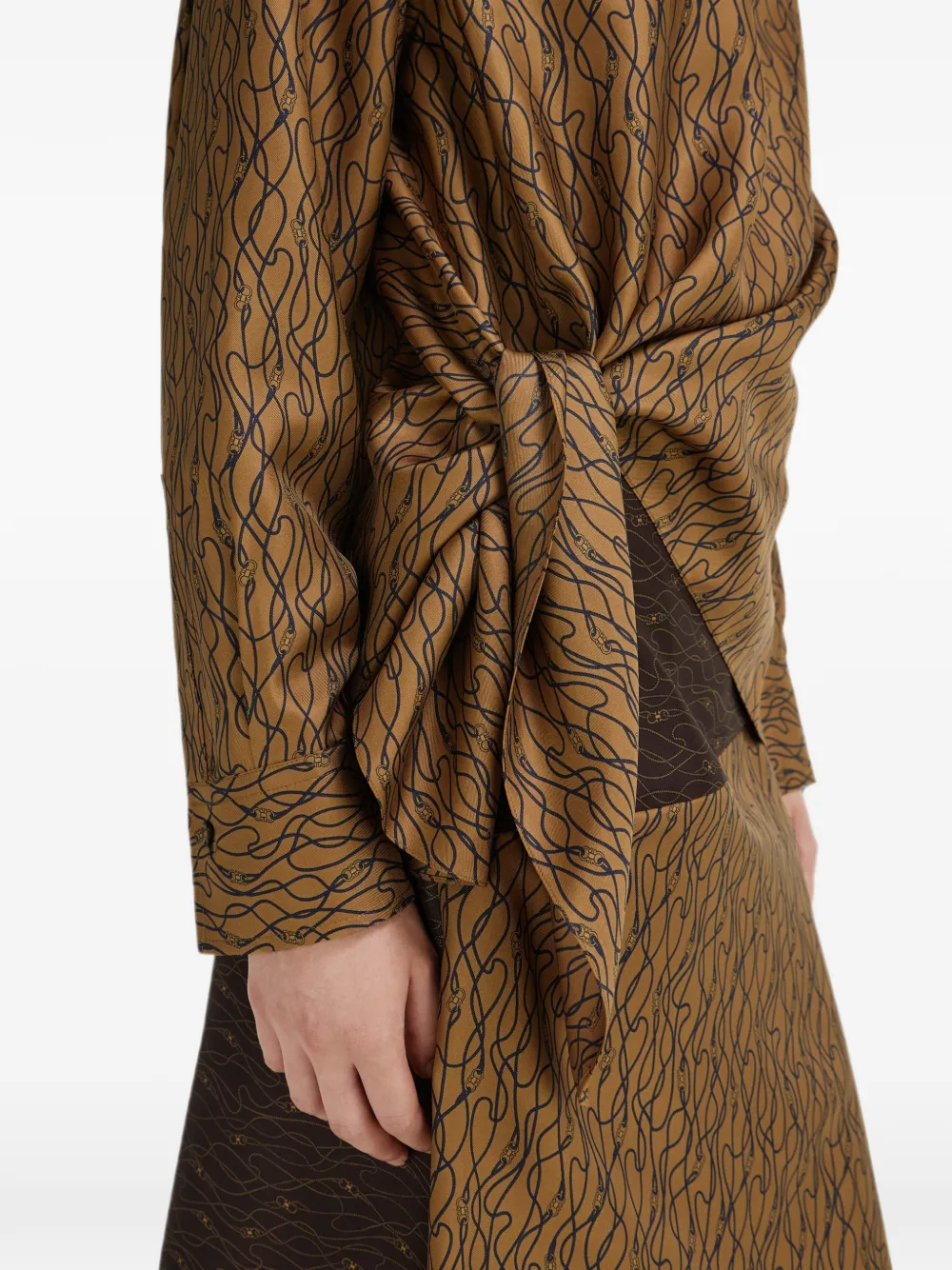 Ferragamo Zijden blouse Bruin