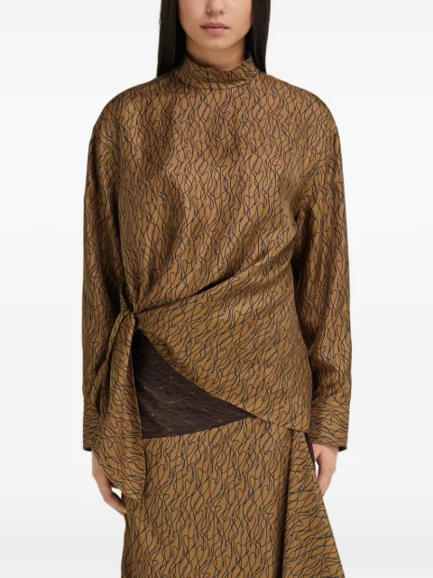 Ferragamo blouse asymétrique à imprimé graphique