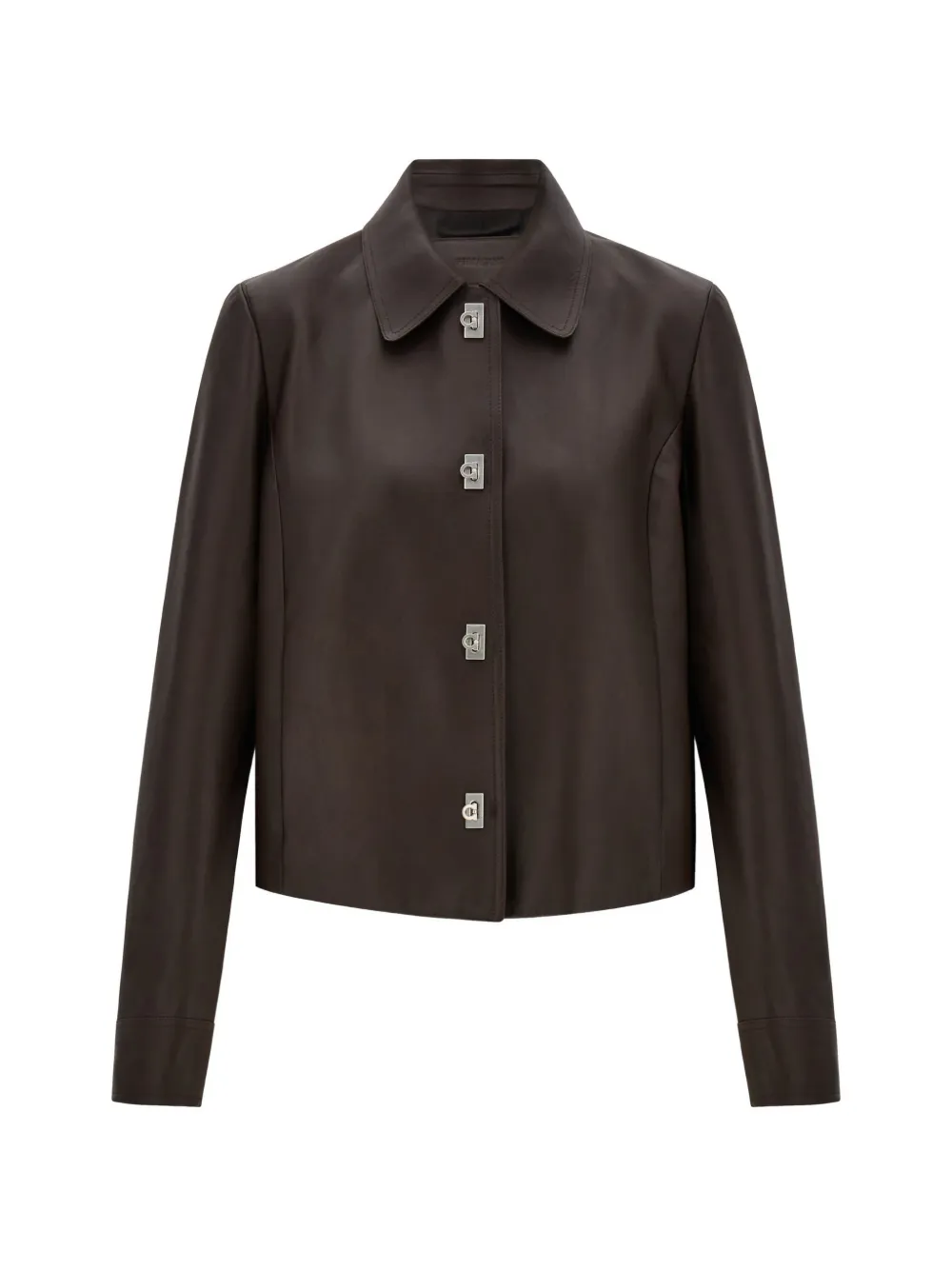 Ferragamo boxy nubuck jacket - Brown