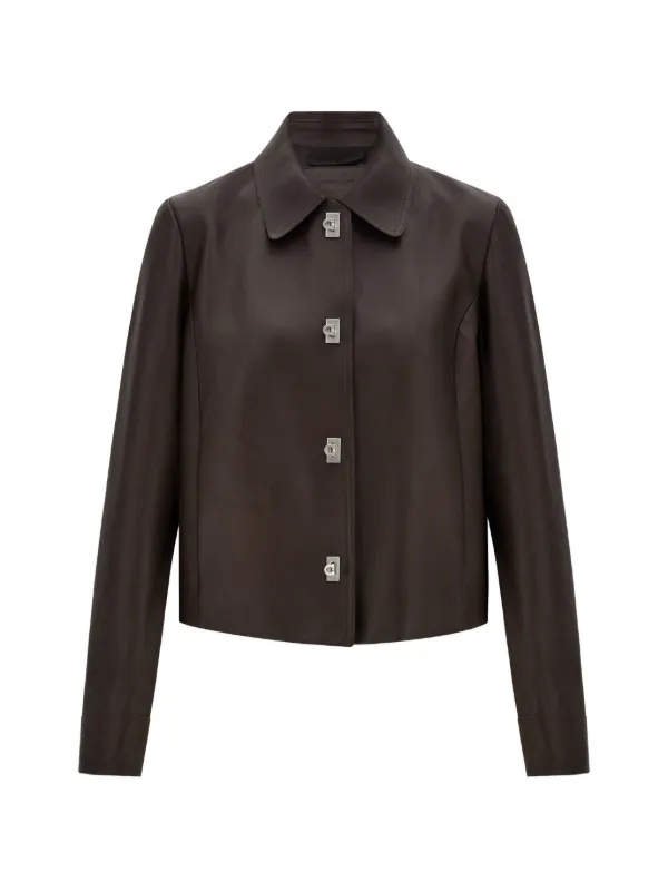Ferragamo Boxy Nubuck Jacket in Brown