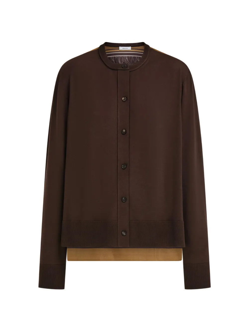 Ferragamo cardigan with silk panel detail - Braun