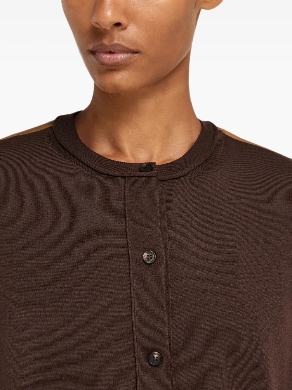 Ferragamo Vest met zijden vlak Bruin